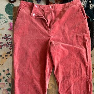 Red Flare Boot Cut Pants with Textured Fabric